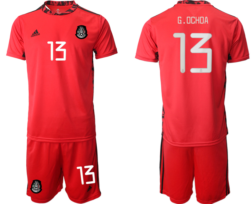 Men 2020-2021 Season National team Mexico goalkeeper red #13 Soccer Jersey->mexico jersey->Soccer Country Jersey